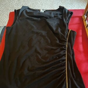 Cache black top with side zippers size L